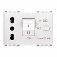 Gniazdo 2P+E, 10A, P17/11, z wyłącznikiem różnicowo-prądowym C10, 3M, biały