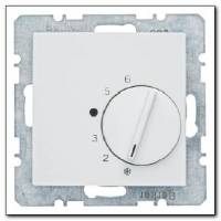 Regulator temperatury pomieszczenia z zestykiem zmiennym i elementem centralnym; śnieżnobiały; B.1/B.3/B.7 Glas Numer katalogowy: 20261909