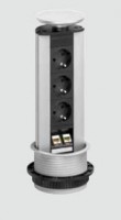 EVOline Port DATA stalowe 3x230V 1x2RJ45