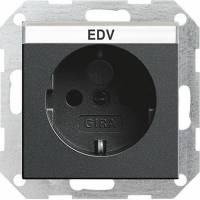 Gniazdo SCHUKO z ochr.dz. i p.opis System 55 antracytowy
